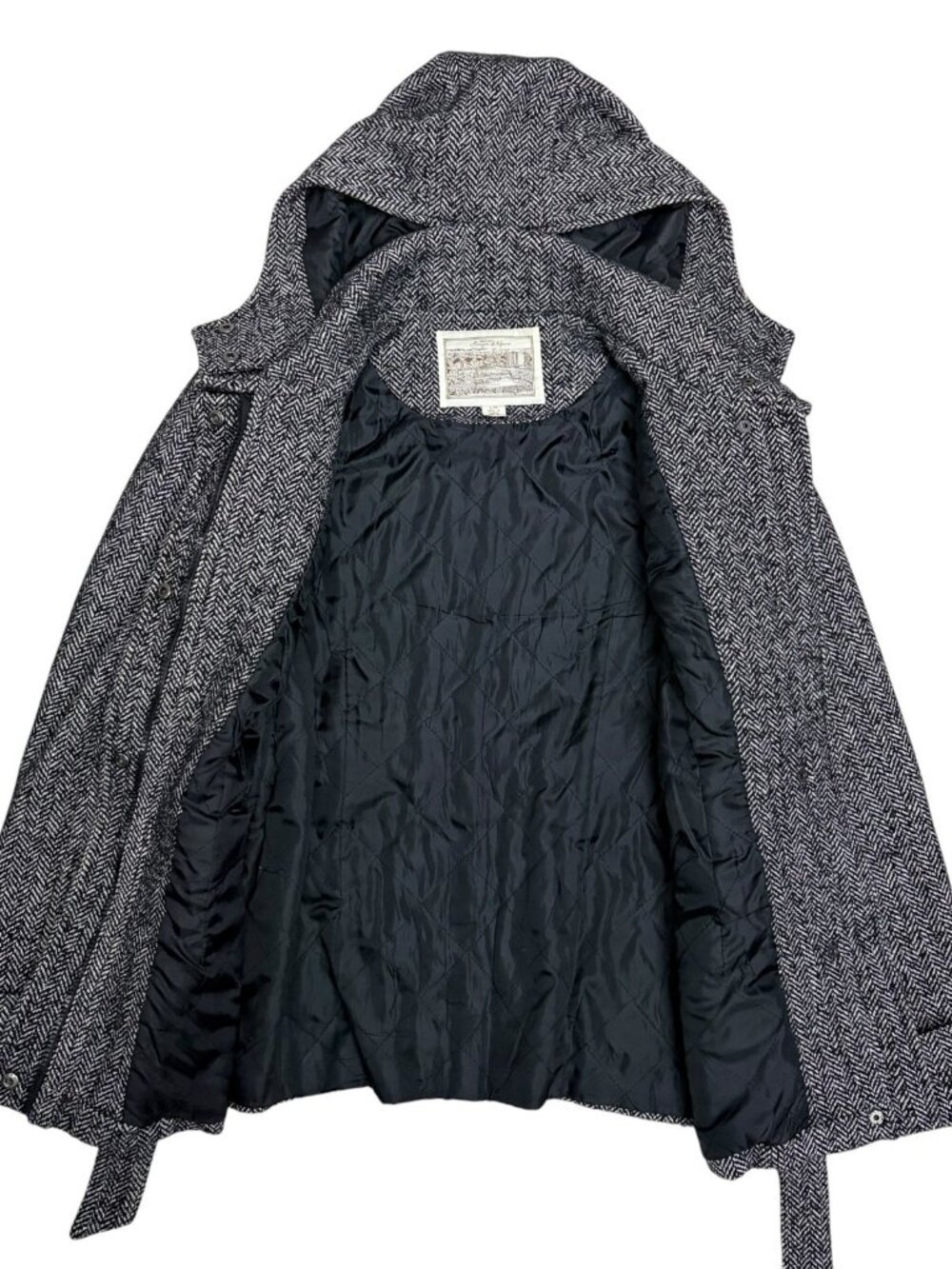 SAWYER OF NAPA 100% Wool Coat Luxury Winter Casual Jacket Womens Large - Picture 2 of 7